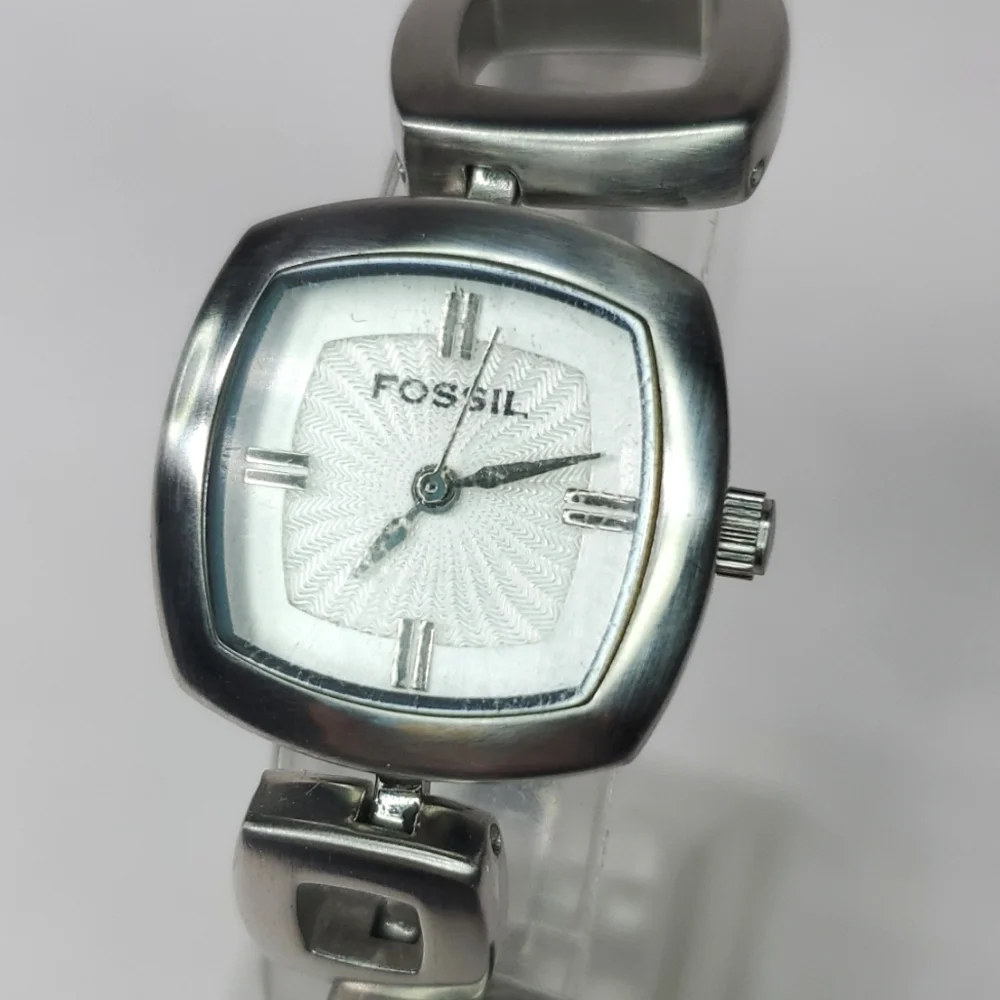 Fossil Watch ES1869 Silver Contemporary All Stainless Steel Watch EUC